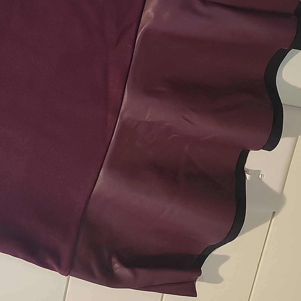 MICHAEL KORS MIXED MEDIA FLARE SKIRT XL PLUM - Picture 2 of 10
